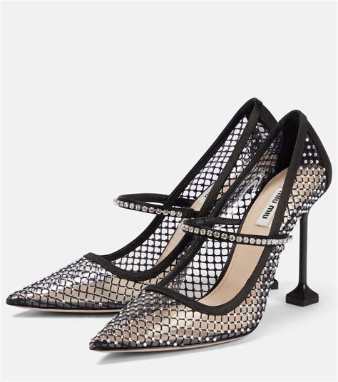 miu miu crystal embellished heels|Women's pumps shoes .